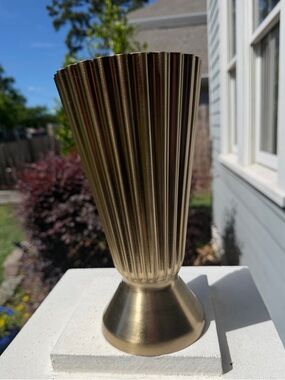Studio McGee Fluted Trophy-Style Vase - Gold Finish